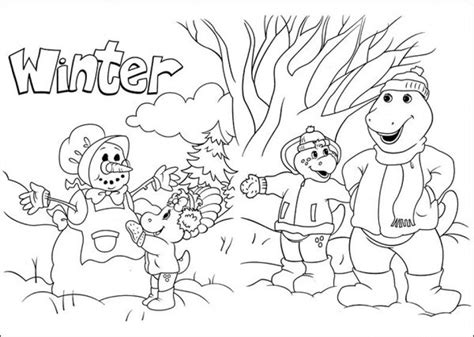 coloring pages  barney  friends  kids