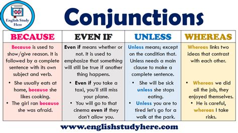 conjunctions      english study