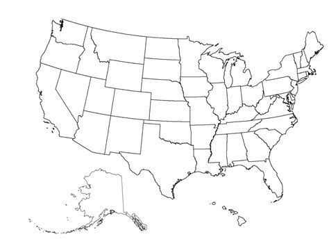 printable blank  state map
