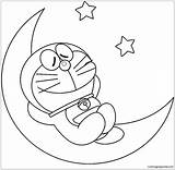 Doraemon Moon Pages Coloring Color Online Kids sketch template