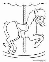 Horse Coloring Pages Carousel Horses Colouring Printable Print Round Merry Go Animals Template Clipart Para Sheets Kids Carnival Carrossel Colorir sketch template