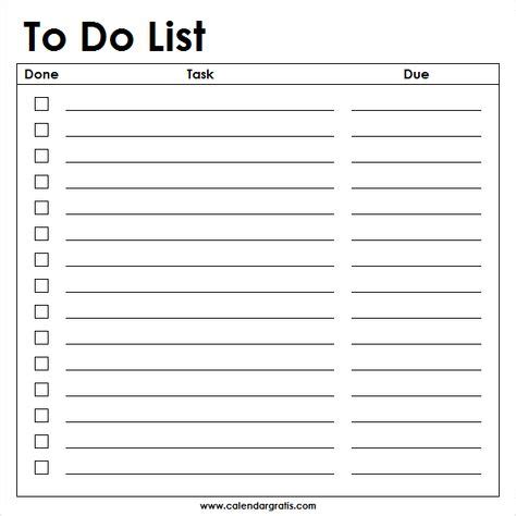 list template printable    template printable list