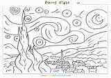Starry Night Coloring Pages Kids Gogh Van Famous Drawing Worksheets Vincent Printable Artists Worksheet Smart Adults Search Sheets Popular Getdrawings sketch template