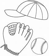 Coloring Baseball Glove Sports Ball Balls Cap Pages Rugby Drawing Bat Softball Kids Sport Clipart Father Color Hat Print Cliparts sketch template