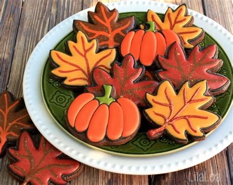 glittered fall leaf cookies