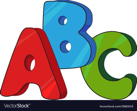 cartoon image  abc letters royalty  vector image