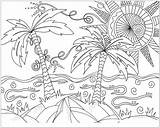 Coloring Escena Tropical Maravillosa Onlinecoloringpages sketch template