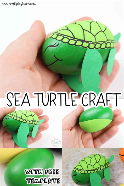 easy sea turtle craft  kids craft play learn
