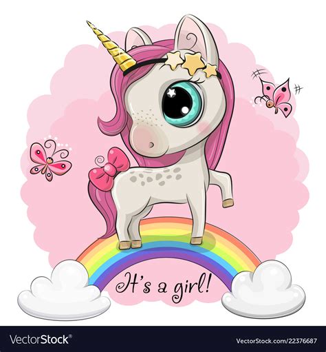 cartoon unicorn    rainbow royalty  vector image