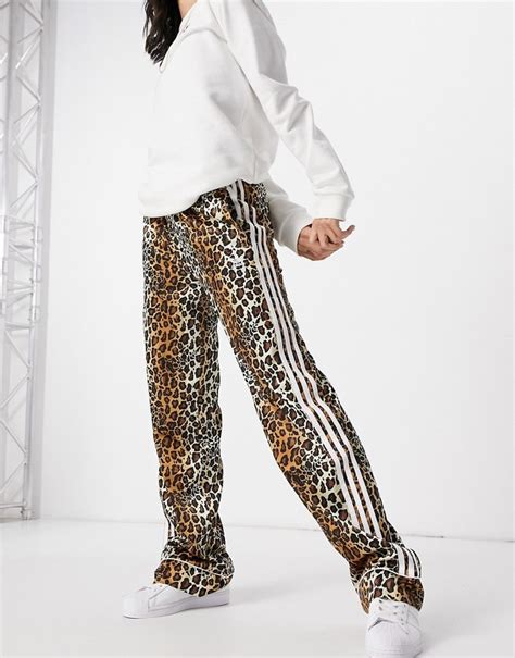 adidas leopard luxe satin  pyjama style wide leg pants shopstyle