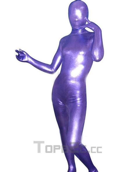 purple shiny metallic unisex zentai suit zentai suit full body suit unisex