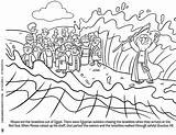 Moses Parting Israelites Bible Sheets Botanist Coloringhome Divyajanani Related sketch template