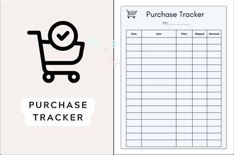 printable purchase tracker planner  graphic  realtor templates