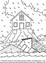 Rock House Coloring Clipart Built His Pages Color Bible Sand Matthew Sunday School Cycle Climbing Print Clipground Online Getcolorings Printable sketch template