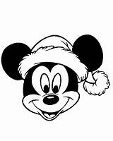 Coloring Pages Mickey Christmas Mouse Santa Hat Disney Mickeys sketch template