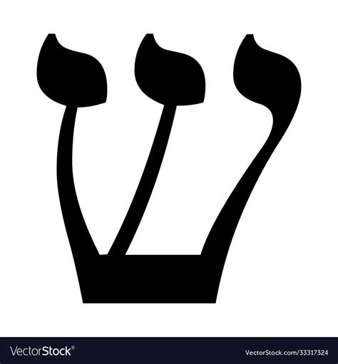 hebrew letter shin royalty  vector image vectorstock