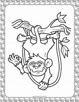 Coloring Monkey Branch Whatsapp Tweet Email sketch template