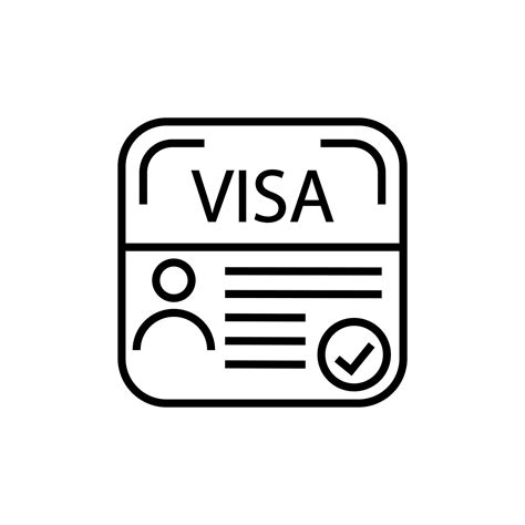 visa vector icon document illustration sign passport symbol  logo  vector art