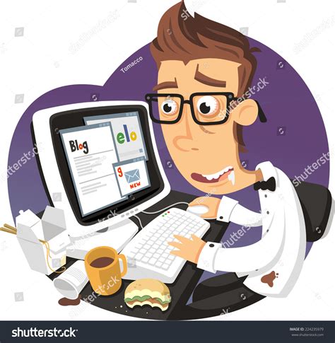 internet addiction disorder vector cartoon illustration stock vector royalty