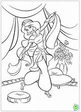 Aladdin Dinokids Jasmine Coloring Close Print Coloringdisney sketch template
