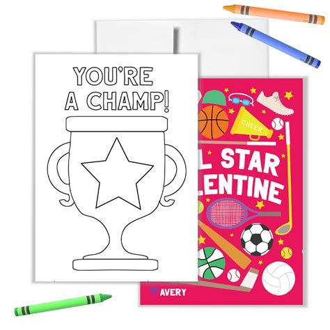 personalized sports valentine  girls coloring card  etsy