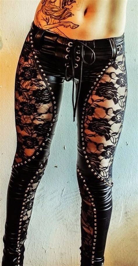 black lace sexy leather jeans casual pants in jeans from women s