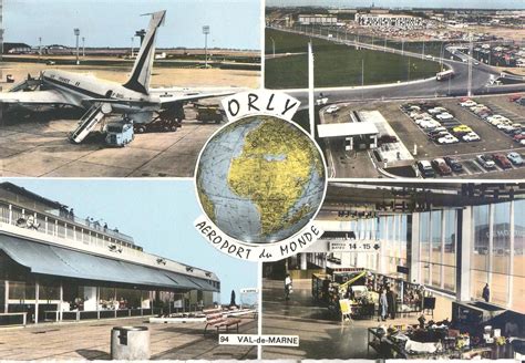 orly aeroport de orly vue aerienne de laerogare sud carte postale ancienne  vue dhier