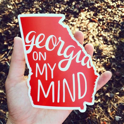 Georgia On My Mind Red Vinyl Decal Etsy