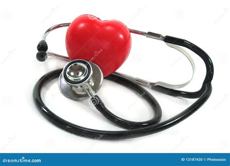 stethoscoop met rood hart stock foto image  impuls