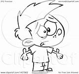 Whining Boy Cartoon Clipart Lineart Asking Shrugging Illustration Why Royalty Vector Toonaday Ron Leishman sketch template