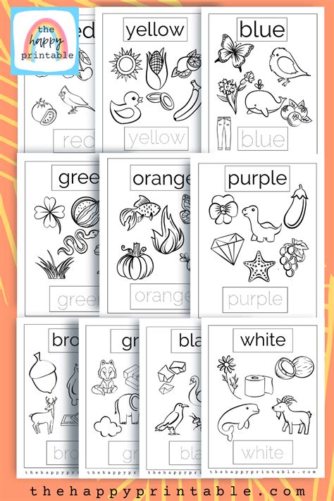 learning colors coloring pages  happy printable