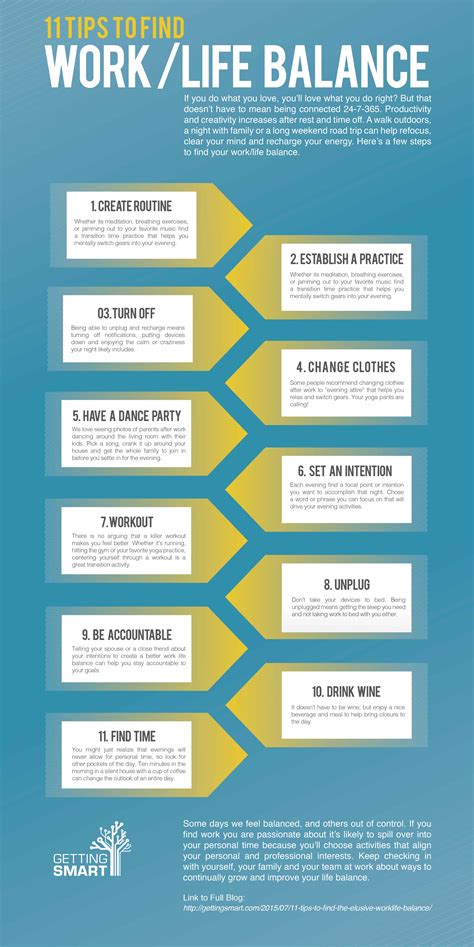 infographic 11 tips for work life balance