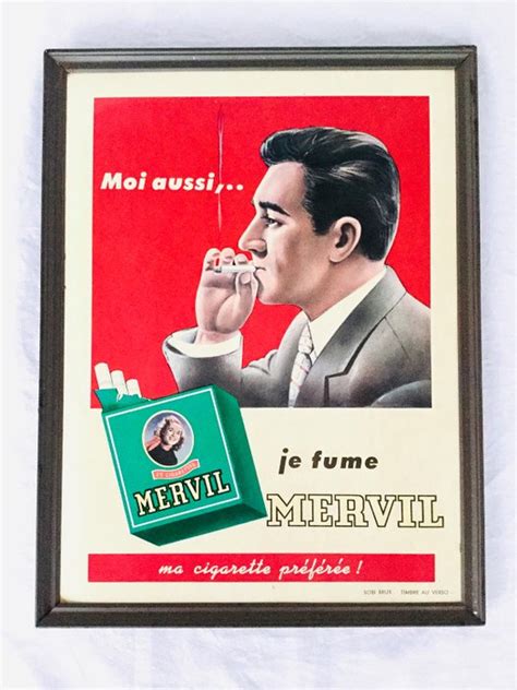 Mervil Cigarettes Gewaxt Kartonnen Ingelijste Reclame Catawiki