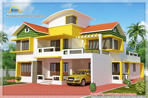 duplex house elevation  sq ft kerala home design  floor plans  dream houses