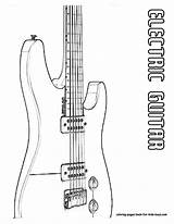 Guitar Coloring Electric Pages Print Classic Coloringpage Musical Guitars sketch template