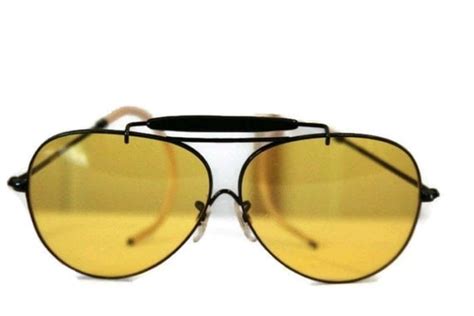 vintage 80s aviator glasses yellow lens field shooting glasses