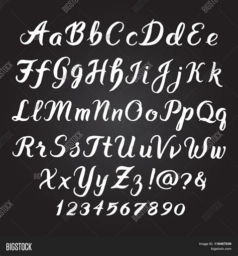 handwritten alphabet vector font hand drawn brush script letters