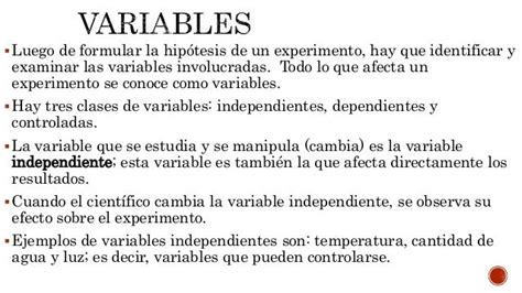 Variables Dependientes E Independientes En El Método Científico