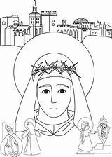 Catherine Coloring St Siena Laboure Pages Template sketch template