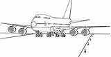 747 Coloring Airplane Airplanes Kids sketch template