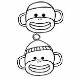 Sock Monkeys sketch template
