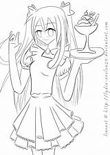Maid Lineart Lydia Anime Deviantart sketch template