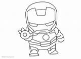Iron Man Chibi Coloring Pages Lineart Kids Printable sketch template