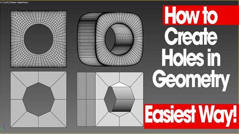 create holes  geometry ds max easiest  youtube