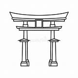 Japonais Pagoda Tempio Giapponese Vecteur Clipground sketch template