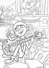 Coco Coloring Pages Guitar Kids sketch template