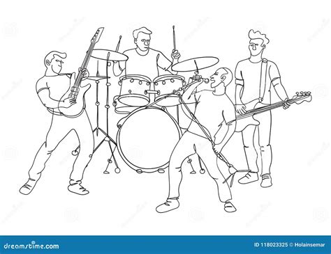 rock  band illustration single  style stock vector