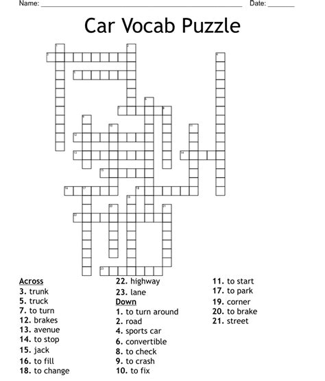 car vocab puzzle crossword wordmint
