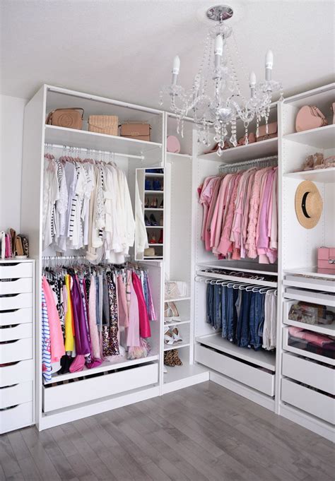ikea pax wardrobe walkin closet   pink millennial