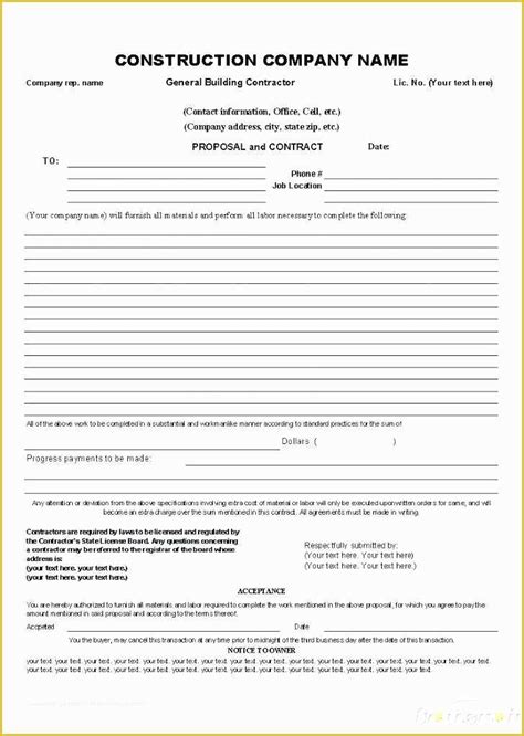 electrical service contract template  remodeling contract